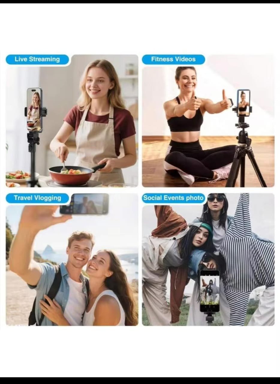 Application scenarios including live streaming, fitness videos, travel vlogging and social events photo